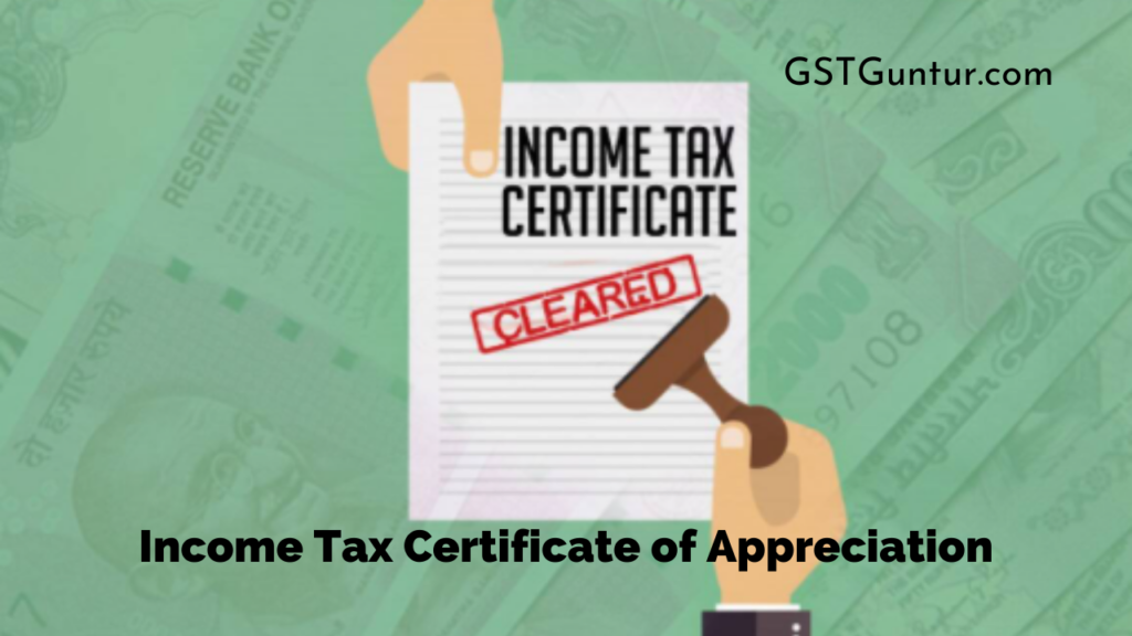 Income Tax Certificate of Appreciation