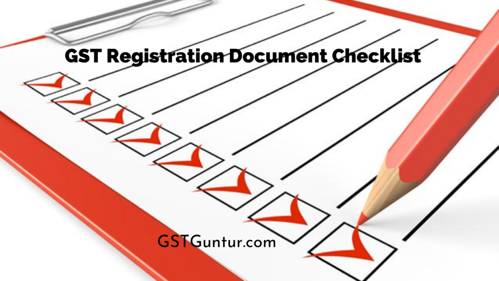 GST Registration Document Checklist
