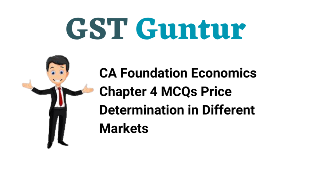 CA Foundation Economics Chapter 4 MCQs Price Determination in Different Markets