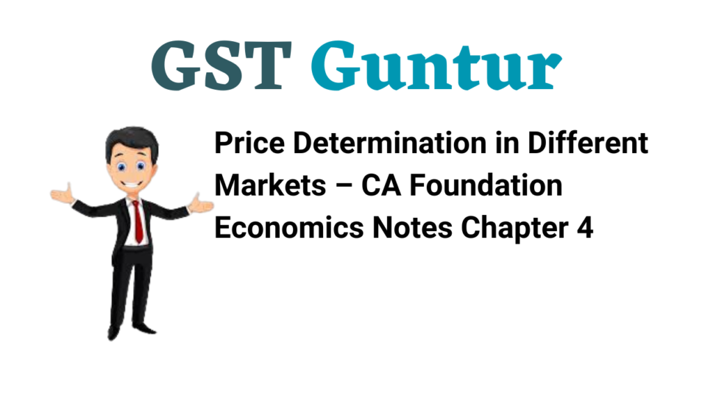 Price Determination in Different Markets – CA Foundation Economics Notes Chapter 4
