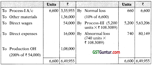 Process and Operation Costing - CA Inter Costing Study Material 107