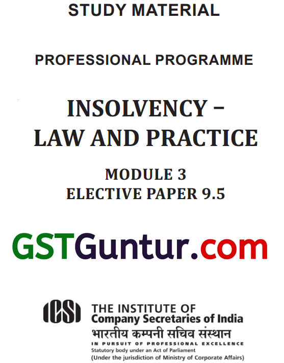CS Professional Insolvency Law and Practice Study Material Notes