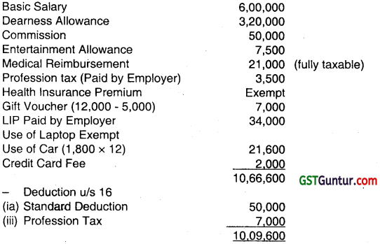 Income from Salaries – CA Inter Tax Question Bank 11