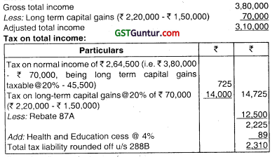 Computation of Total Income and Tax Payable – CA Inter Tax Question Bank 59