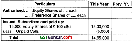 Financial Statements of Companies - CA Inter Accounts Question Bank 31