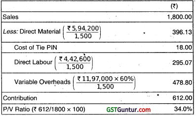 Marginal Costing – CA Inter Costing Question Bank 90