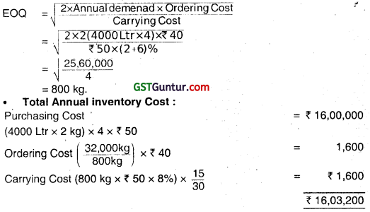 Material Cost - CA Inter Costing Question Bank 27