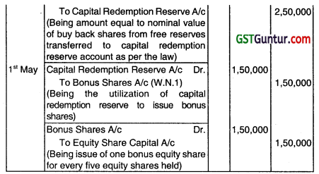 Buyback of Securities and Equity Shares with Differential Rights - CA Inter Advanced Accounting Question Bank 20