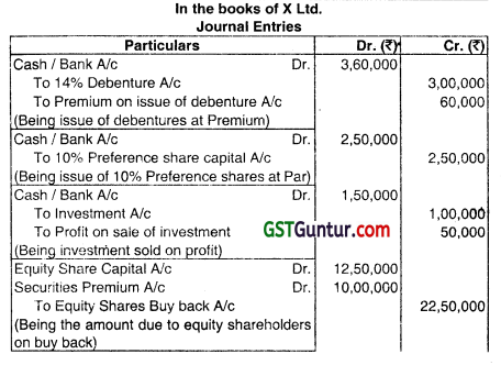 Buyback of Securities and Equity Shares with Differential Rights - CA Inter Advanced Accounting Question Bank 33
